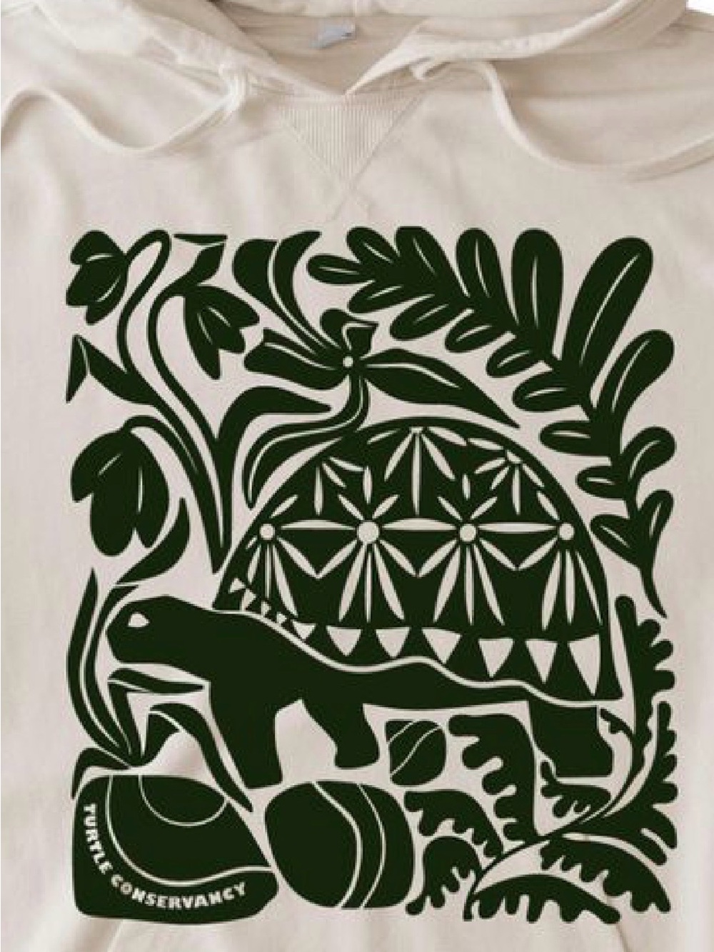 NWOT Organic French Terry Pullover Cream Hoodie for WORLD TURTLE DAY! Men's XL🐢 - Picture 5 of 9